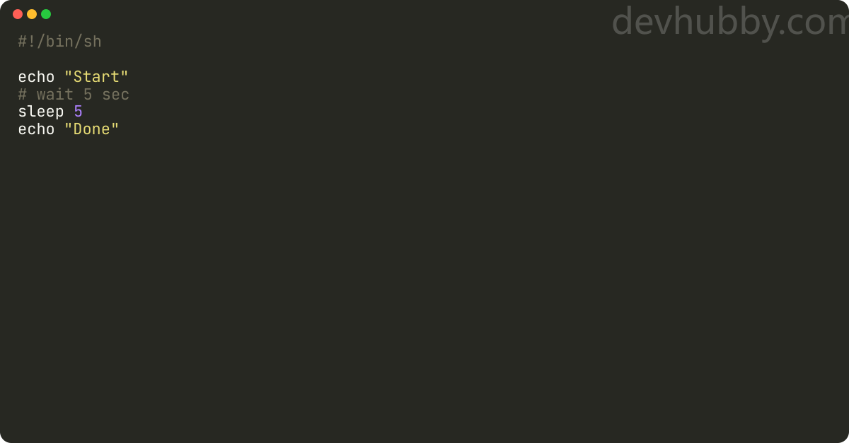 How to wait in bash script?