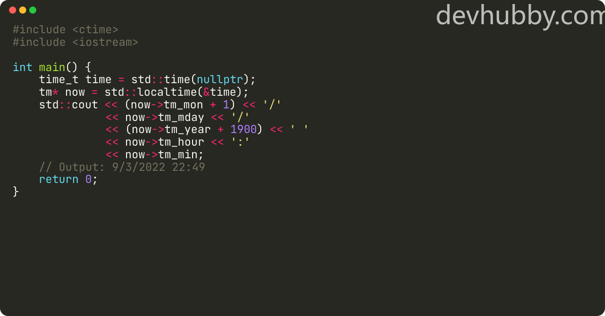 How to get current time in C++?