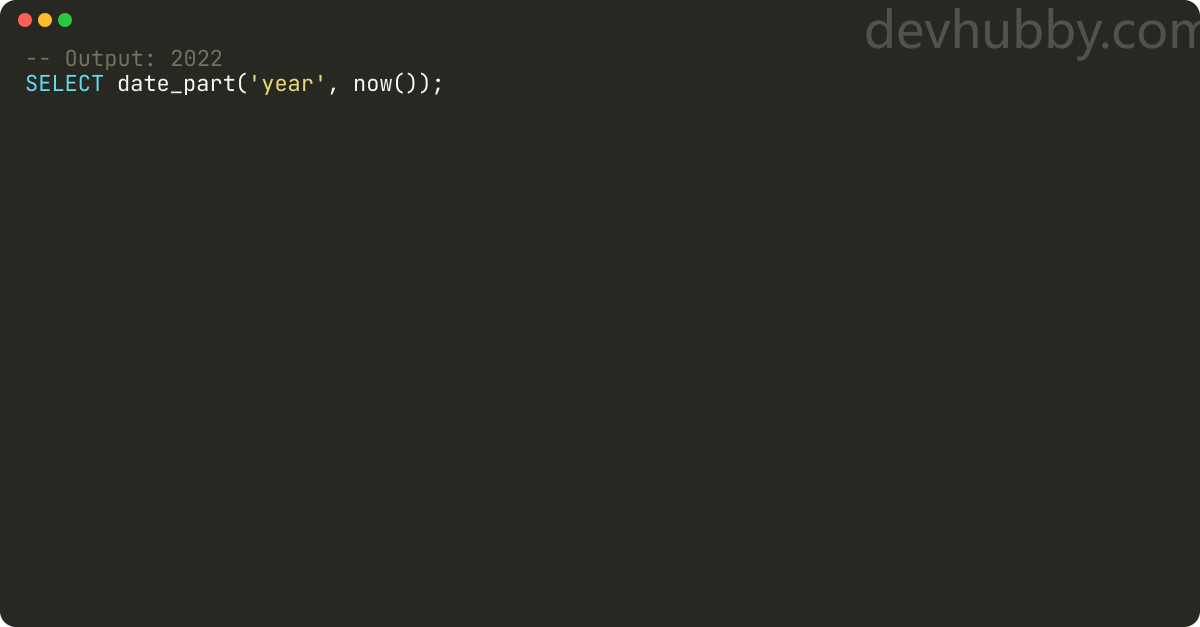 how-to-get-the-current-year-in-postgresql