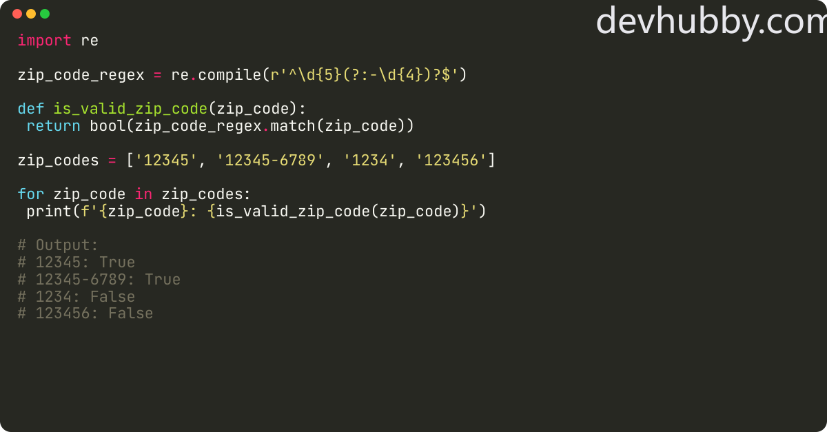 How to validate a zip code in Python?