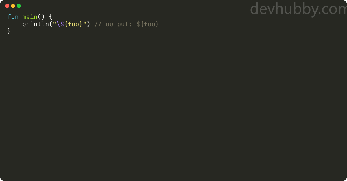 How to escape the symbol in Kotlin?