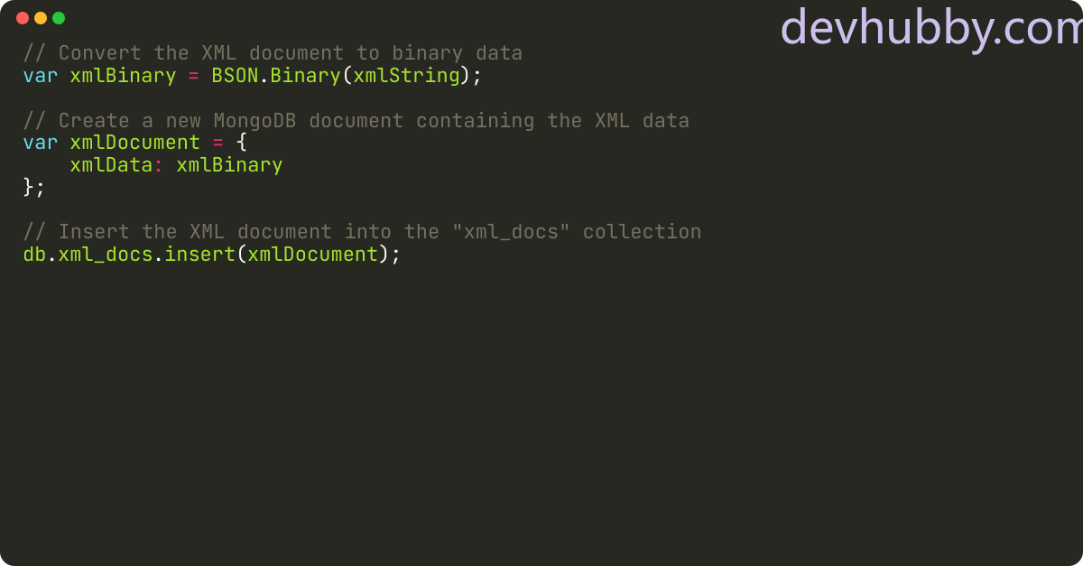 How to store xml in mongodb?
