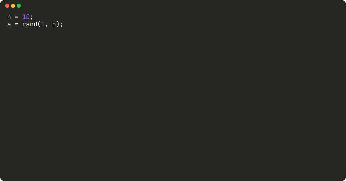 How to create an array with random numbers in Matlab?