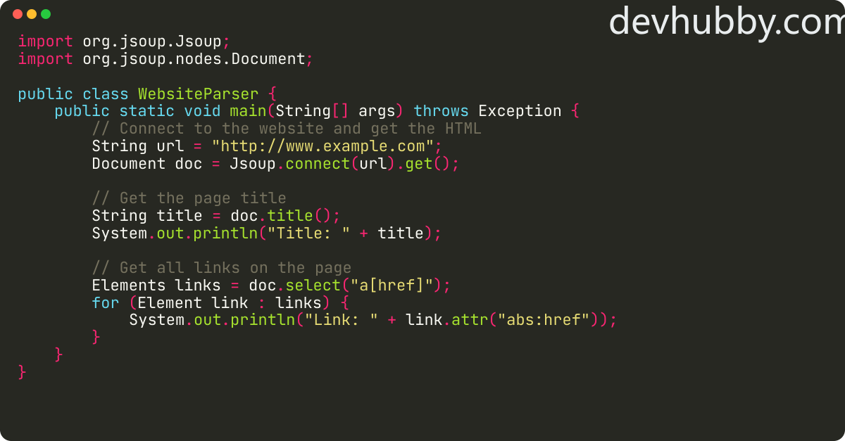 How to parse a website in Java?