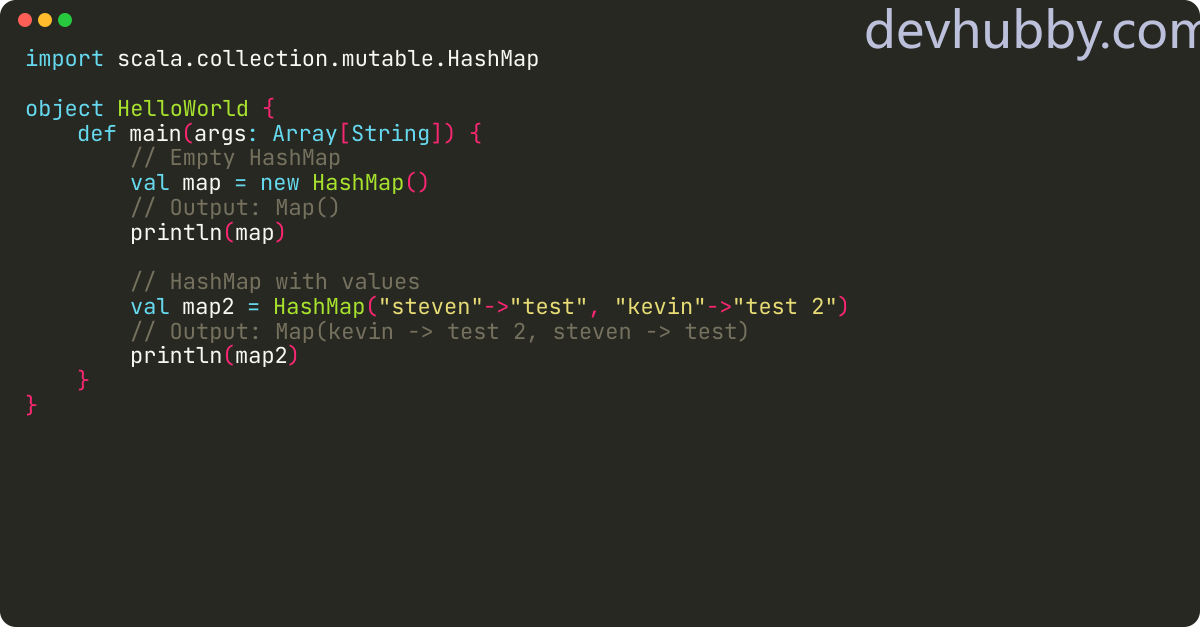 How to create hashmap in Scala?