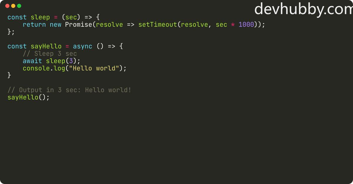 How to sleep in Node.js?