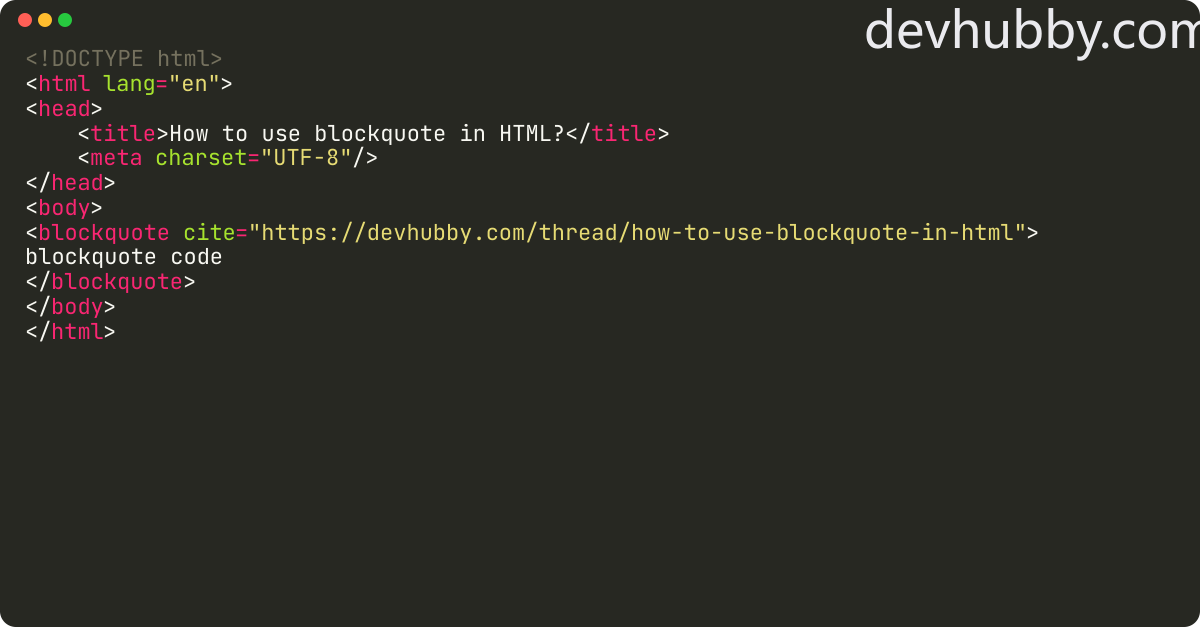 How to use blockquote in HTML?