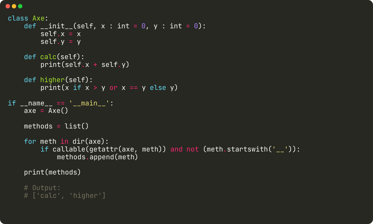 How to see all methods of a class in python?