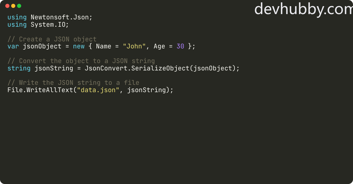 How to write in a JSON file in C?