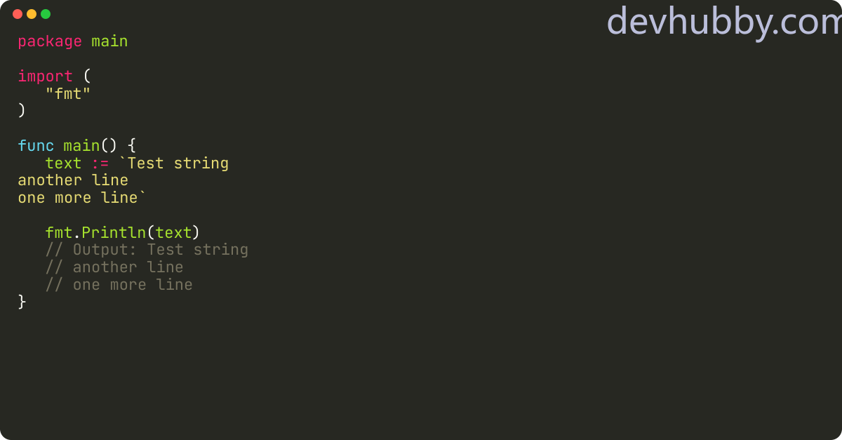 How do you write multiline strings in Go?