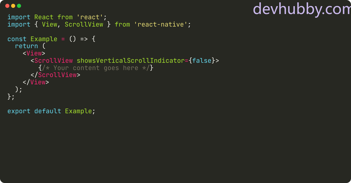 How to hide the scrollbar in React Native?