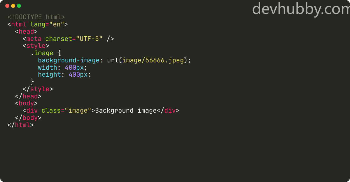 How to insert background image in CSS?
