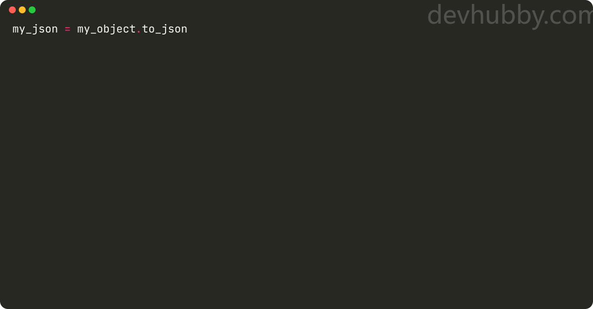 How to create a JSON object in Ruby on Rails?