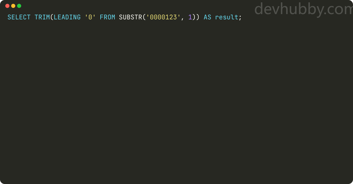 How to remove leading zeros in Netezza?