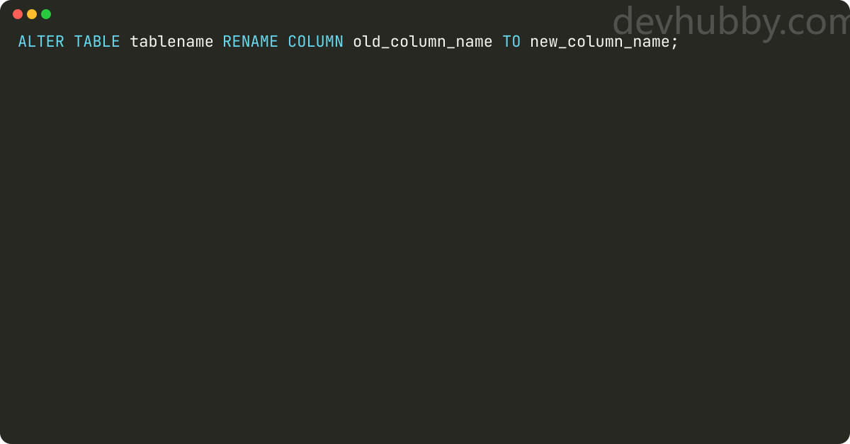 How to change the column name in Netezza?