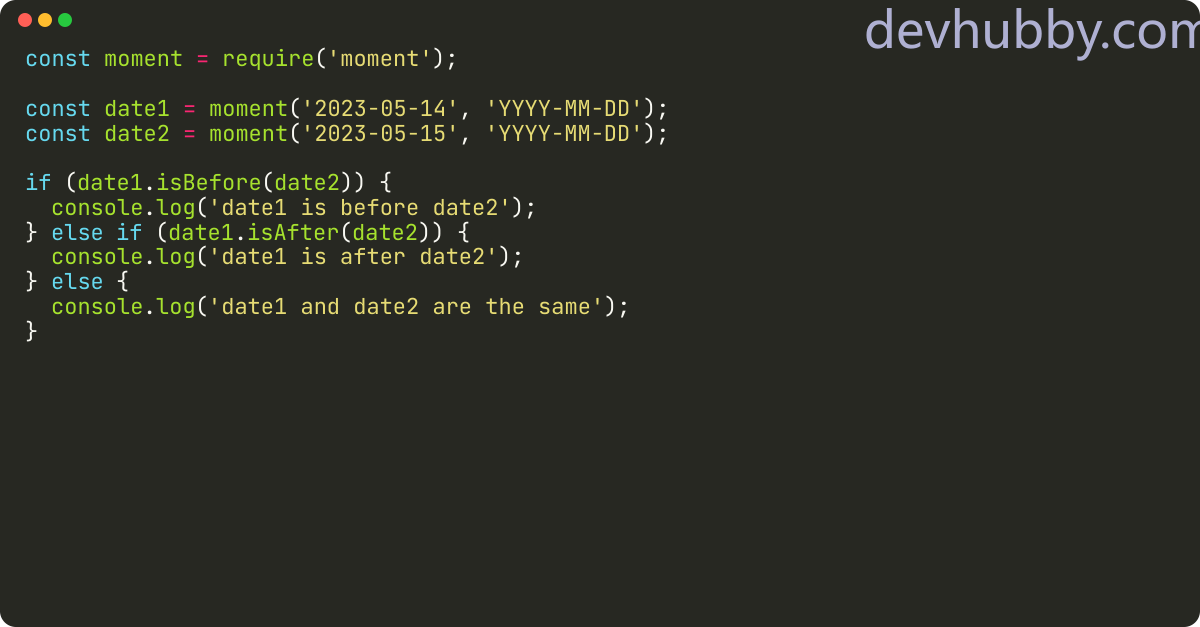 How to compare two moment.js objects?