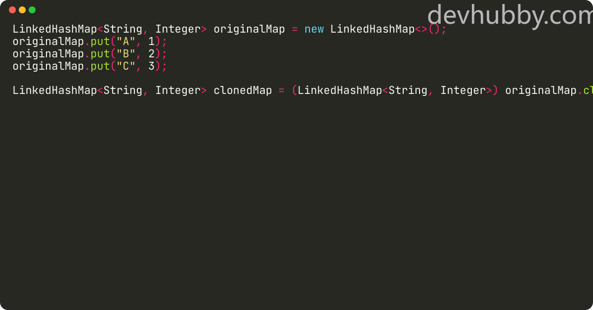How to clone LinkedHashMap in Java?