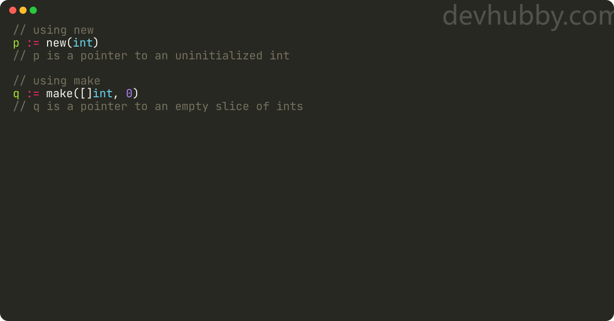 What is the difference between new and make in Golang?