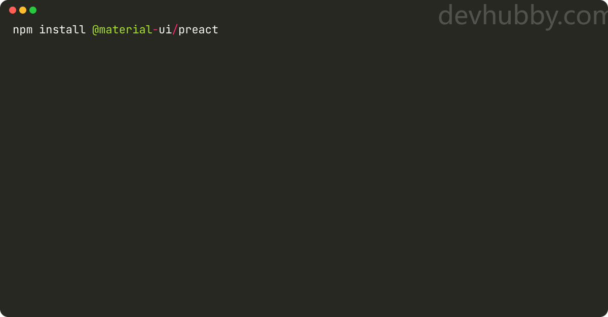 How to install material UI on preact?