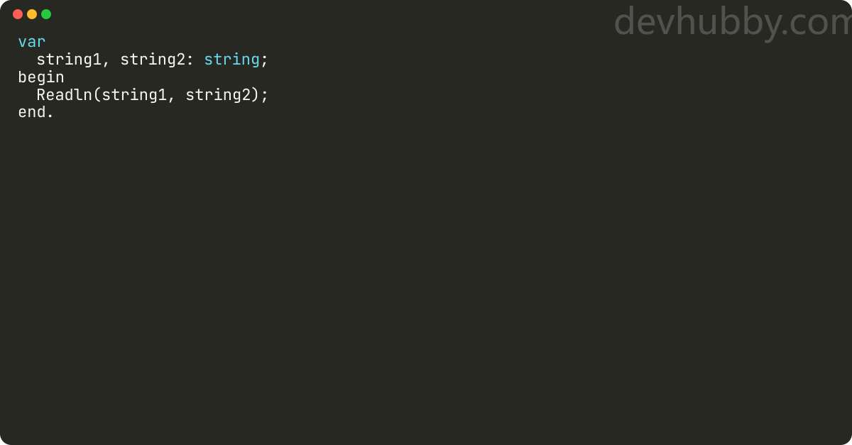 How to read two strings from the same line in pascal?