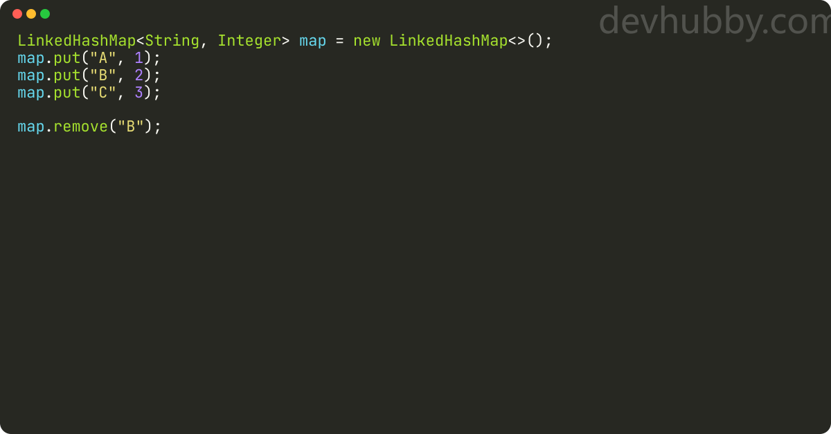 How to remove elements from LinkedHashMap in Java?