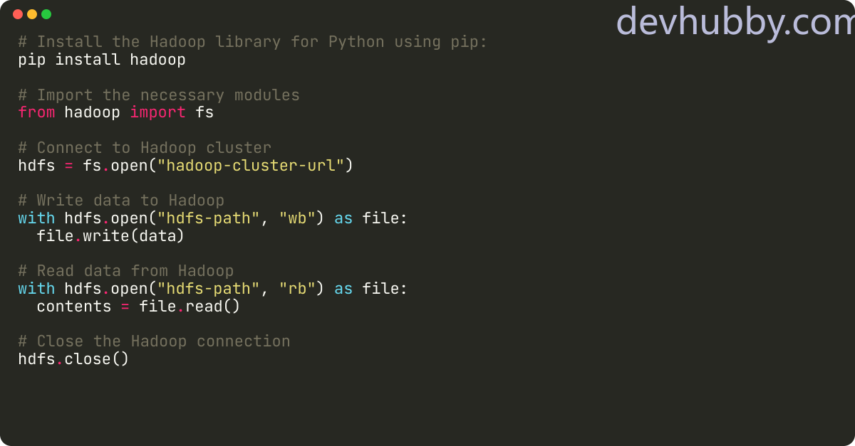 How to store data in Hadoop using Python?