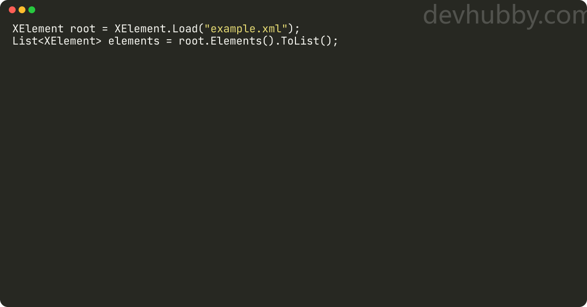 How to convert xelement to list in C?