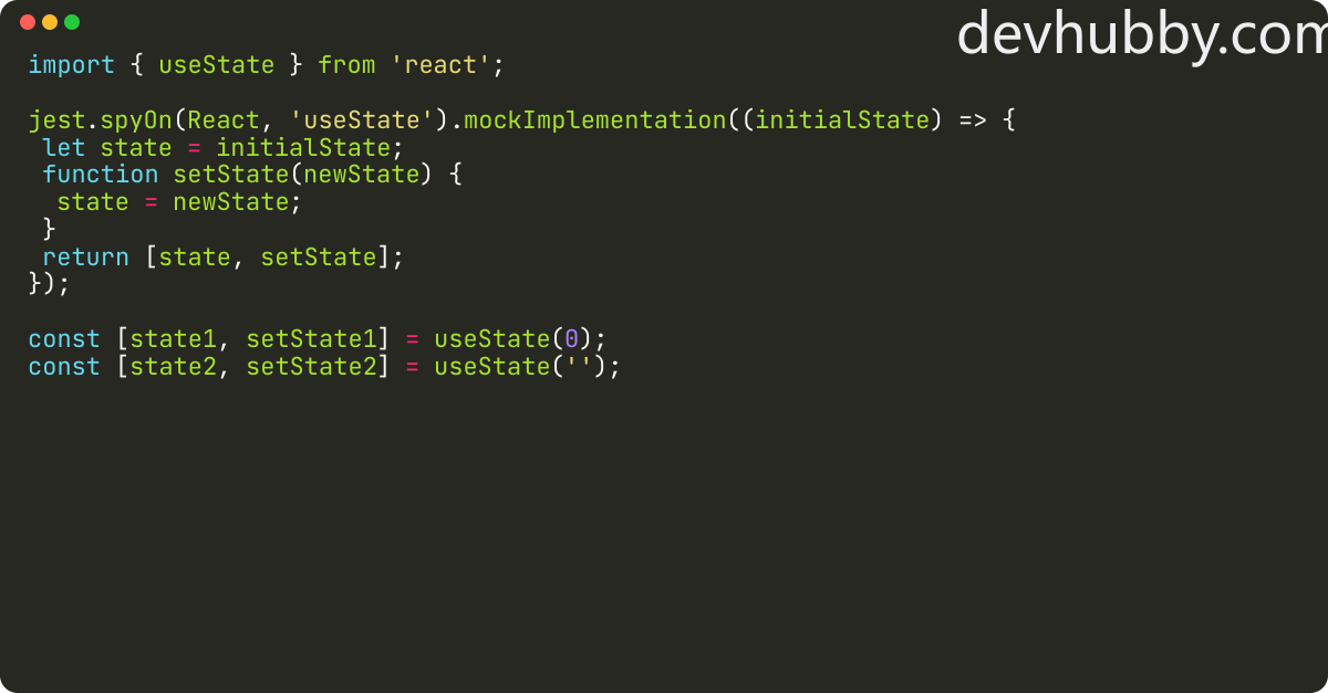 how to mock multiple usestate in jest?