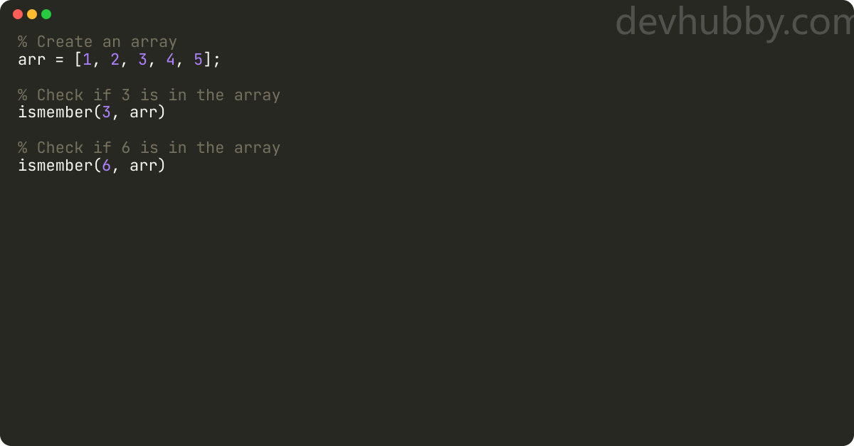 How to check if a value is in an array in Matlab?