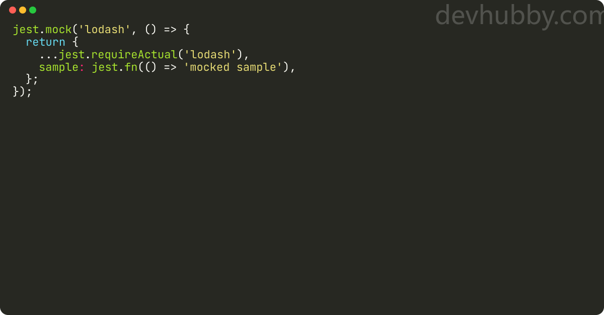 how to mock lodash in jest?