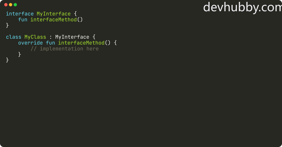 How to implement an interface in Kotlin android?