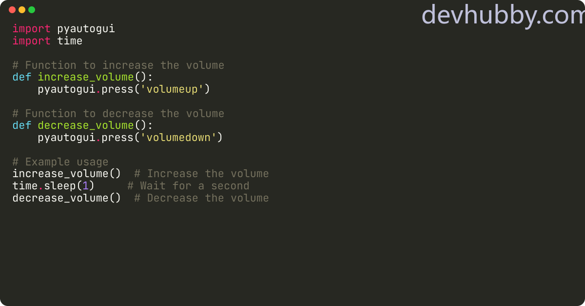 How to control the volume using PyAutoGUI?