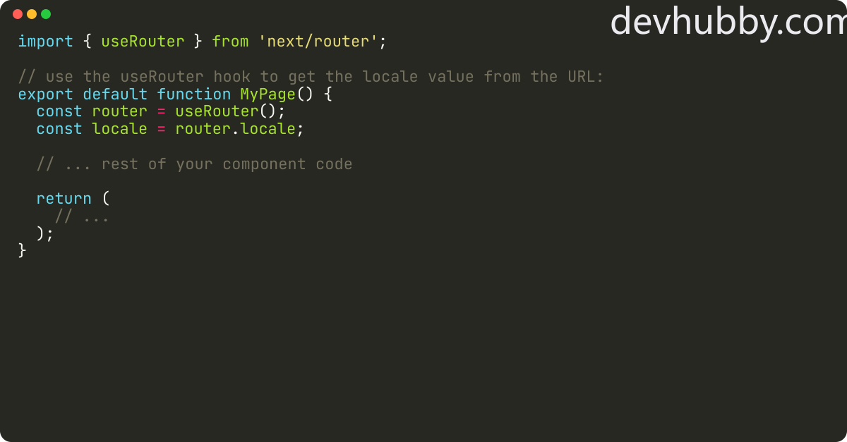 How to get the locale value from the url in next.js?