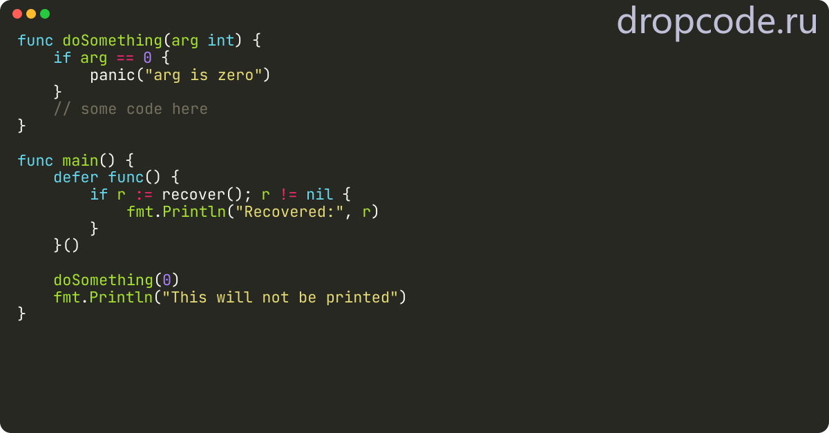 Как работает механизм паники в Golang?